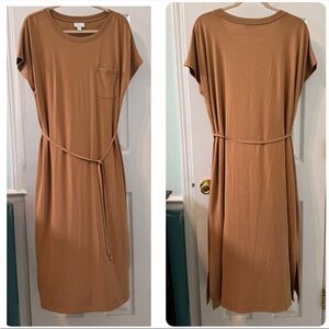 J. Jill Tan Midi Dress with Belt